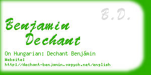 benjamin dechant business card